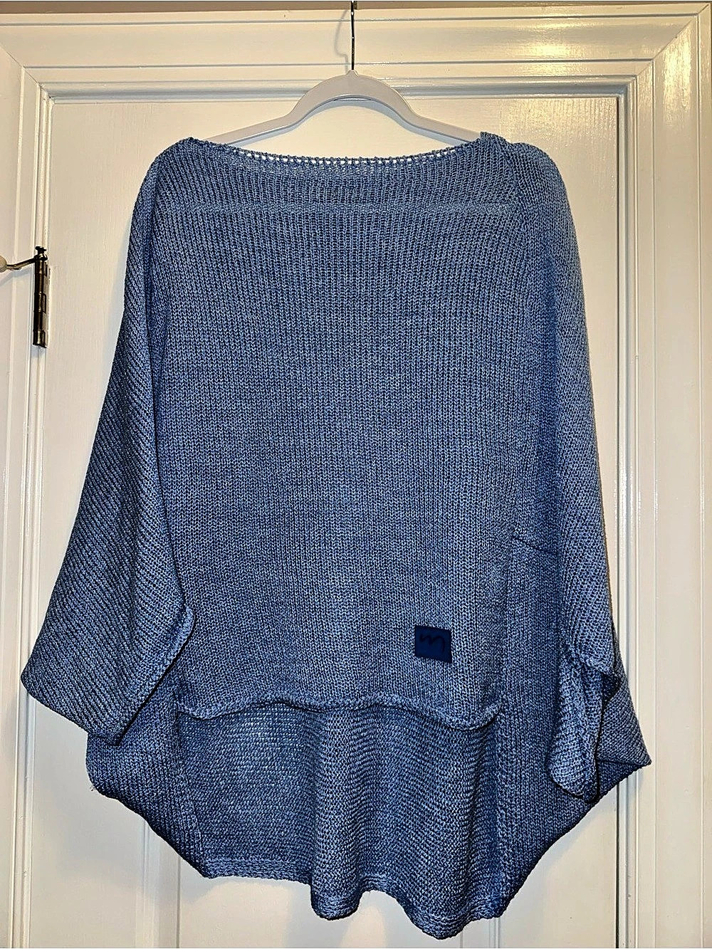 Blue Knit Poncho Like New